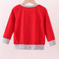 Red vehicle embroidery top