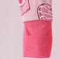 Pink heart print bamboo pajama ruffle zipper romper