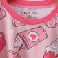 Pink heart print bamboo pajama pants set