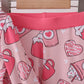 Pink heart print bamboo pajama pants set