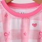 Pink heart checkered bamboo pajama pants set