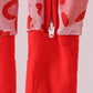 Red heart print bamboo zipper romper