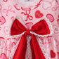 Red heart bow print bloomer set