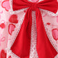 Red heart bow print bubble