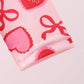 Red heart bow print bubble