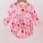 Red heart bow print bubble