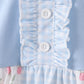 Blue floral ruffle bloomer set