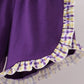 Purple LSU GEAUX smocked ruffle shorts set