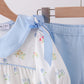 Blue floral bow pants set