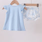 Blue Whale Applique Bloomer Set