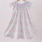 Green Floral Smocked Dress