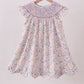 Purple Floral Smocked Dress