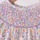 Purple Floral Smocked Dress
