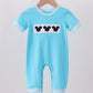 Blue character smocked romper
