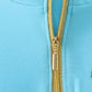 Blue character embroidery zip pullover