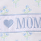 Blue I love MOM embroidery hydrangea rashgaurd