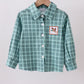 Duck embroidery button down plaid shirt