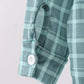 Duck embroidery button down plaid shirt
