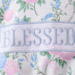 Blue floral blessed embroidery ruffle cover up