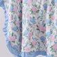 Blue floral blessed embroidery ruffle cover up