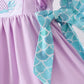 Purple mermaid embroidery ruffle bloomer set