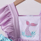 Purple mermaid embroidery ruffle bloomer set