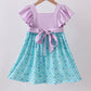 Purple mermaid embroidery ruffle dress