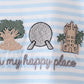 Blue this is my happy place embroidery stripe bubble