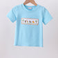 Blue animal embroidery top