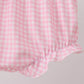 Pink hydrangea bow print ruffle bloomer set