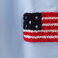 Blue god bless America flag french knot ruffle dress