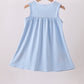Blue god bless America flag french knot ruffle dress
