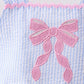 Blue bow embroidery seersucker ruffle 2pc swimsuit