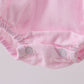 Pink bow smocked ruffle bubble