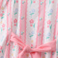Blush floral print ruffle bow swimsuit