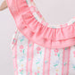 Blush floral print ruffle 2pc swimsuit