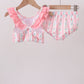 Blush floral print ruffle 2pc swimsuit