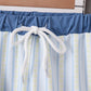 Blue shark applique stripe 2pc swimsuit