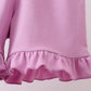 Pink floral bow smocked ruffle shorts set