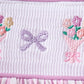 Pink floral bow smocked ruffle shorts set