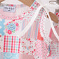 Pink floral patchwork scalloped bloomer set
