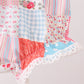 Pink floral patchwork scalloped bloomer set