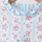Blue floral ruffle 2pc swimsuit