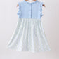 Blue character applique ruffle dress