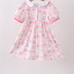 Pink birthday cake smocked dress