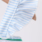 Blue stripe duck french knot ruffle dress