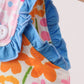 Summer floral print ruffle bubble