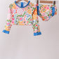 Summer floral print ruffle 2pc swimsuit