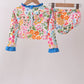 Summer floral print ruffle 2pc swimsuit