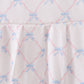 Blue bow ribbon print dress